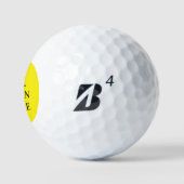 Geel zwart monogram initialen naam golfballen (Logo)