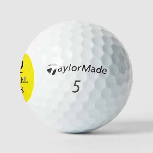 Geel zwart monogram initialen naam golfballen (Logo)