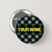 geel zwart patroon ronde button 5,7 cm (Voorkant /achterkant)