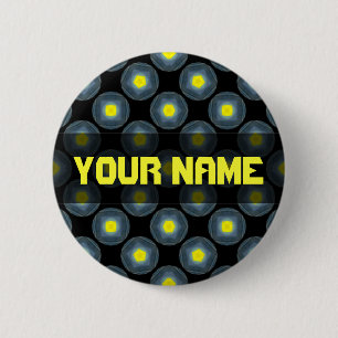 geel zwart patroon ronde button 5,7 cm