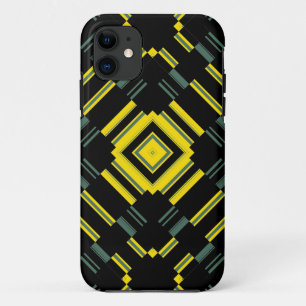 Geel zwart Patroonmodel Kunstontwerp 2 Case-Mate iPhone Case