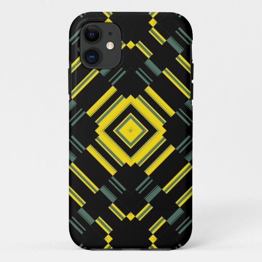 Geel zwart Patroonmodel Kunstontwerp 2 Case-Mate iPhone Case (Achterkant)