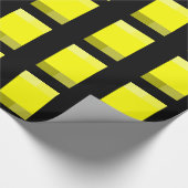 Geel zwart patroonpapier met wieltjes van Janz Cadeaupapier (Hoek)