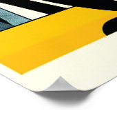 Geel Zwart Pinguïn Abstract Zonneschijn Art Deco Poster (Hoek)