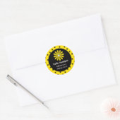Geel & Zwart Polka Dot Adresetiketten Ronde Sticker (Envelop)