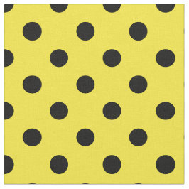 Geel Zwart Polka Dots Textiel Stof