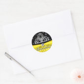 Geel Zwart Prinses Tiara Quinceanera Bling Ronde Sticker (Envelop)