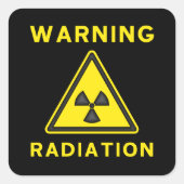 Geel & Zwart Radiation Warning Sticker (Voorkant)