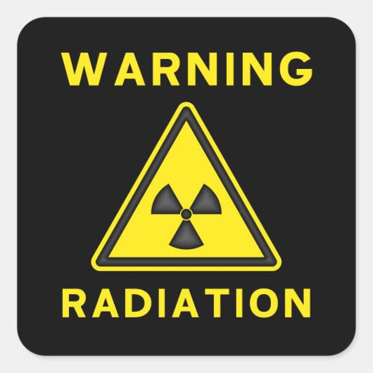 Geel & Zwart Radiation Warning Sticker (Voorkant)
