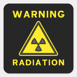 Geel & Zwart Radiation Warning Sticker