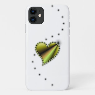 Geel zwart regenbooghart met sterren iPhone 11 hoesje