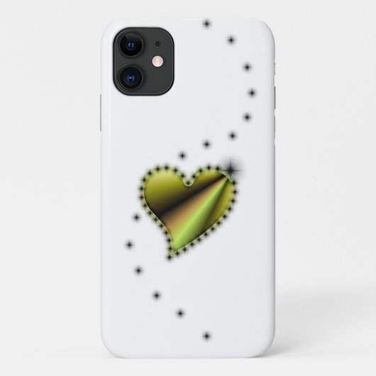 Geel zwart regenbooghart met sterren Case-Mate iPhone case (Achterkant)