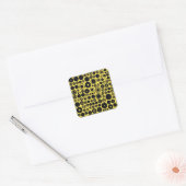 Geel, zwart Retro Circles Stickers (Envelop)