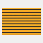 Geel zwart retro streep patroon inpakpapier vel (Voorkant 3)