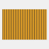 Geel zwart retro streep patroon inpakpapier vel (Voorkant)