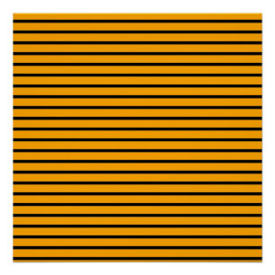 Geel zwart retro streep patroon perfect poster