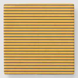 Geel zwart retro streep patroon stenen onderzetter