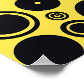 Geel, zwart Retrocirkels 2 Poster (Hoek)