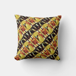 Geel Zwart Roest Gehellende Kleine Tegels Abstract Kussen