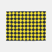 Geel Zwart Ruitpatroon Fleece Deken (Voorkant (Horizontaal))