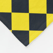 Geel Zwart Ruitpatroon Fleece Deken (Hoek)
