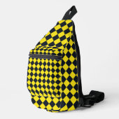 Geel Zwart Ruitpatroon Sling Bag (Rechterhoek)