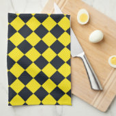 Geel Zwart Ruitpatroon Theedoek (Quarter Fold)