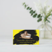 Geel Zwart Shop Aardewerk Keramische Klei Visitekaartje (Staand voorkant)