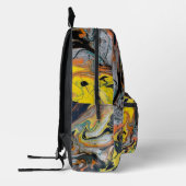 Geel Zwart Sinaasappel Limoen Zilver Abstract Rugz Bedrukte Rugzak (Links)