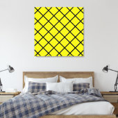 Geel zwart snijlijndoek canvas afdruk (Insitu (Slaapkamer))