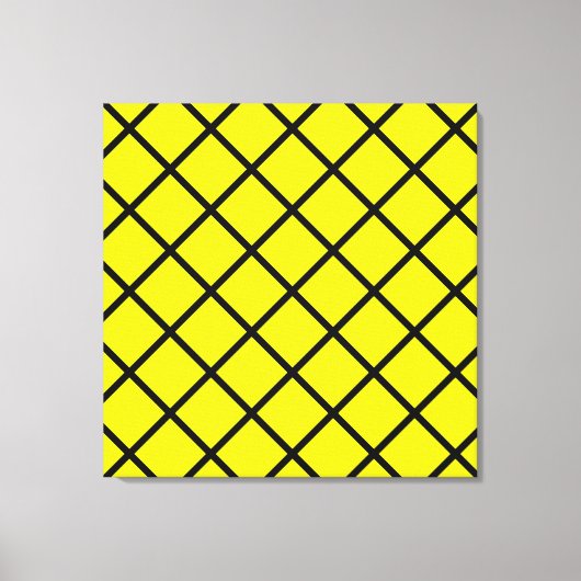 Geel zwart snijlijndoek canvas afdruk (Voorkant)