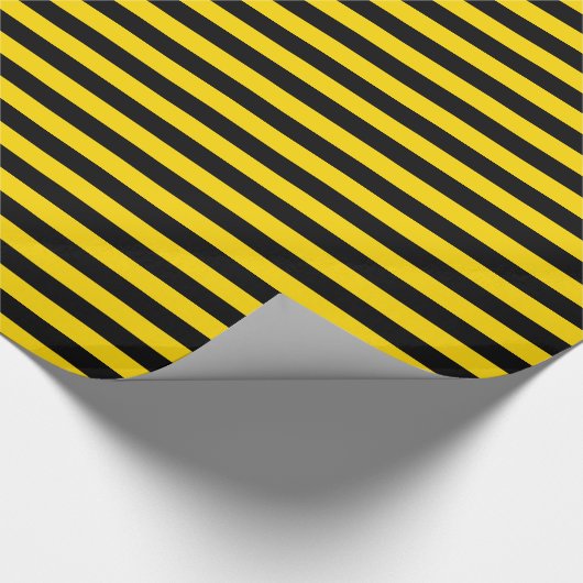 Geel/Zwart Streepjes Verpakkingsdocument Cadeaupapier (Hoek)
