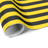Geel/Zwart Streepjes Verpakkingsdocument Cadeaupapier (Rol Hoek)