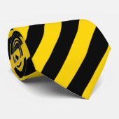 Geel/zwart Stropdas met strepen (Opgerold)