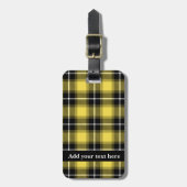 Geel Zwart Tartan Plaid Gepersonaliseerd Bagagelabel (Voorkant verticaal)
