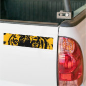 Geel Zwart Tiger Eyes Pop Art Bumpersticker (Op Truck)