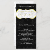 geel zwart Trouwprogramma Programmakaart (Voorkant / Achterkant)