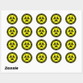 Geel & Zwart Tweetalige Biohazard Sticker (Vel)