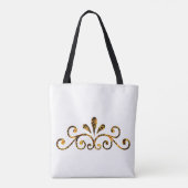 Geel, zwart Twig Floral Tote Bag (Achterkant)