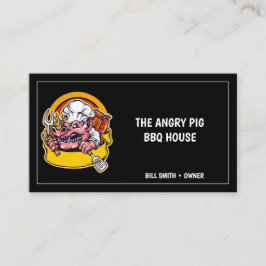 Geel zwart varken Barbecue Pork Visitekaartje