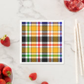 Geel Zwart Veelkleurig Flanel Plaid Tartan Servet (Insitu)
