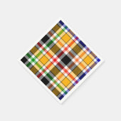 Geel Zwart Veelkleurig Flanel Plaid Tartan Servet (Hoek)