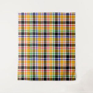 Geel Zwart Veelkleurig Flanel Plaid Tartan Wandkleed
