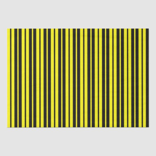 Geel zwart verticaal strepenpatroon tissuepapier (Voorkant)