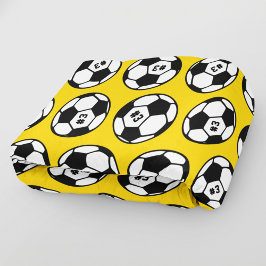 Geel zwart voetbalnummerpatroon fleece deken