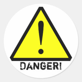  geel & zwart waarschuwingssymbool Sticker