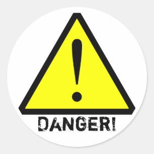  geel & zwart waarschuwingssymbool Sticker