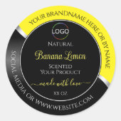 Geel Zwart Wavy Zilver met Logo Product Labels (Voorkant)