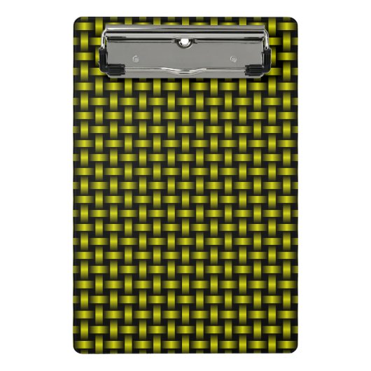 geel zwart weefpatroon mini klembord (Voorkant)