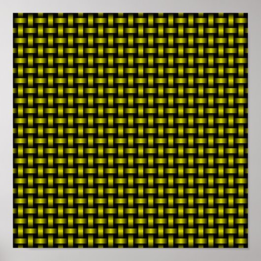 Geel Zwart Weefpatroon Poster (Voorkant)